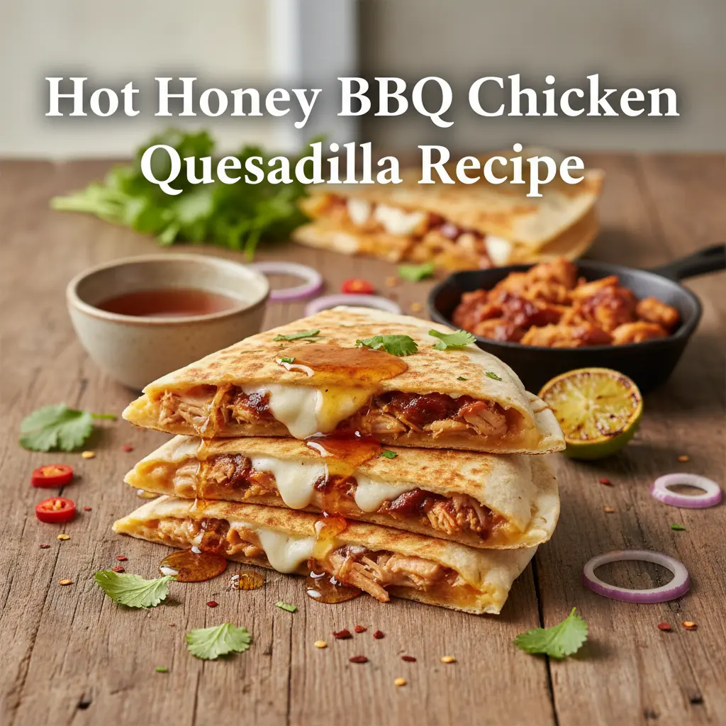 hot honey BBQ chicken quesadilla recipe recipeCard1