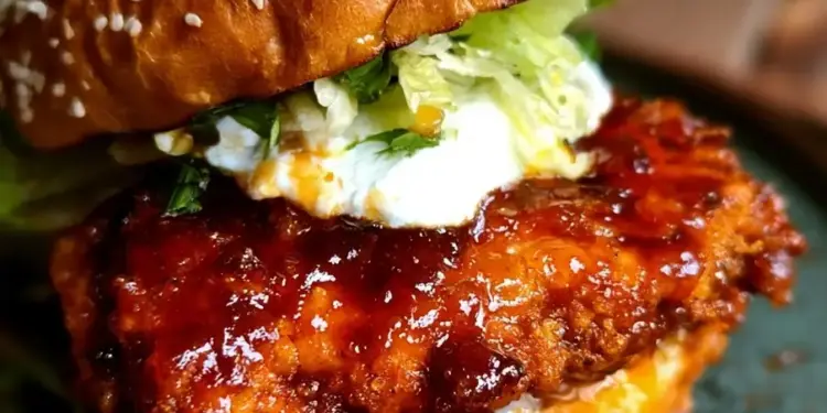 hot honey chicken burger recipe featured