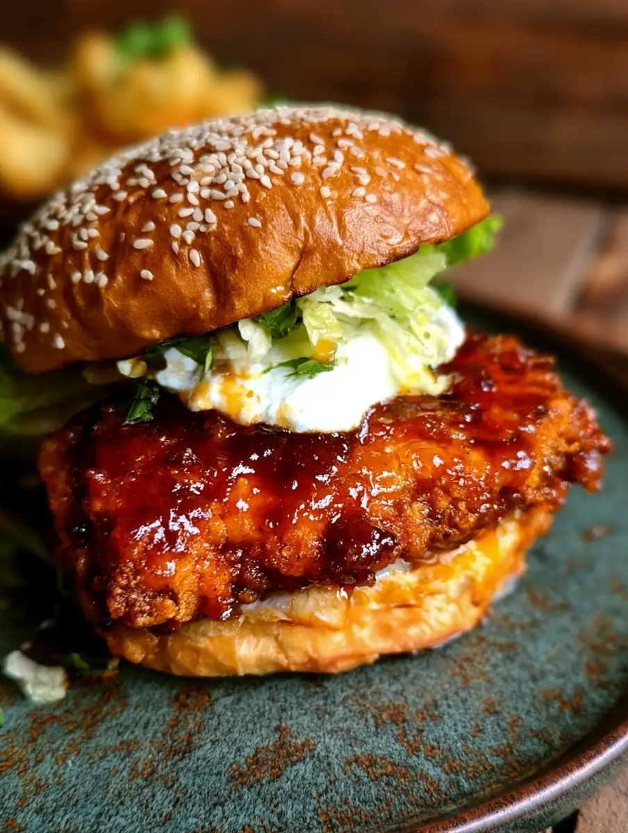 hot honey chicken burger recipe featured