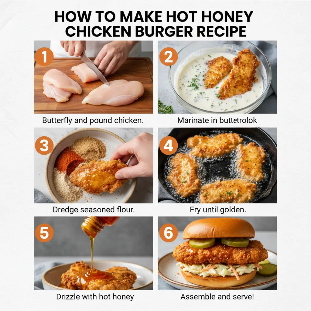 How to make hot honey chicken burger recipe