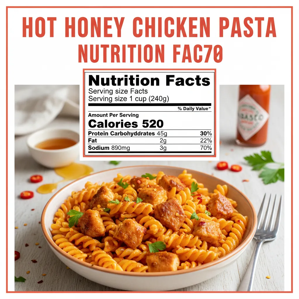 hot honey chicken pasta recipe nutritional information