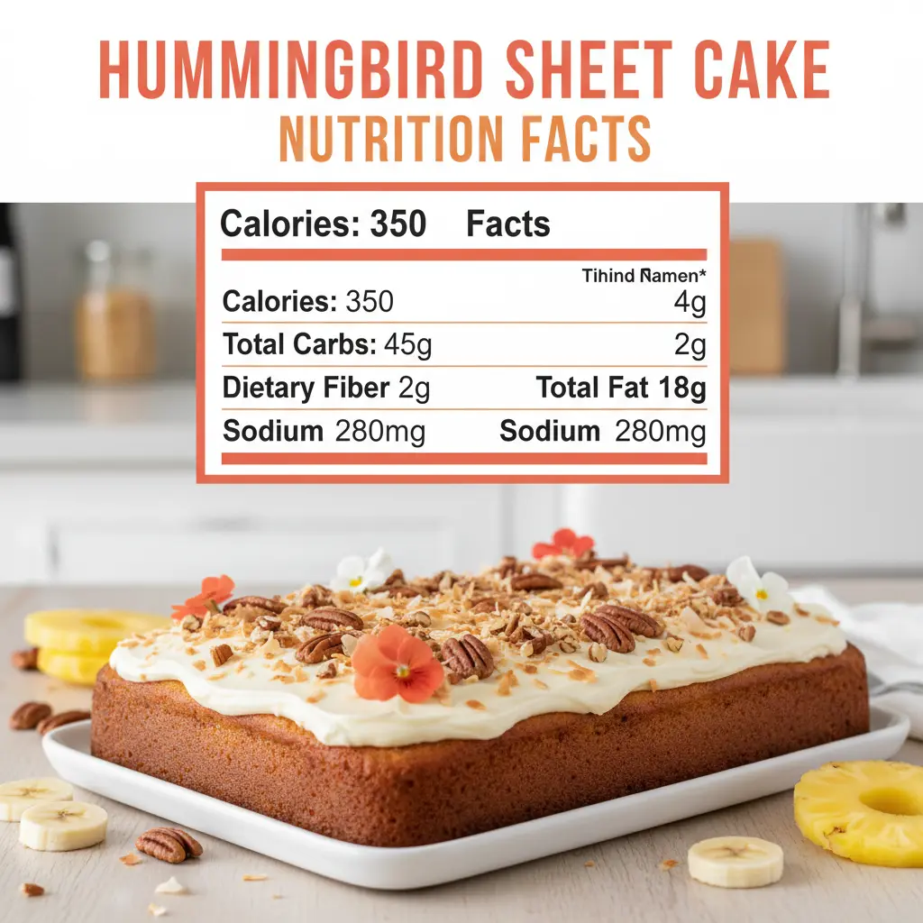 hummingbird sheet cake recipe nutritional information
