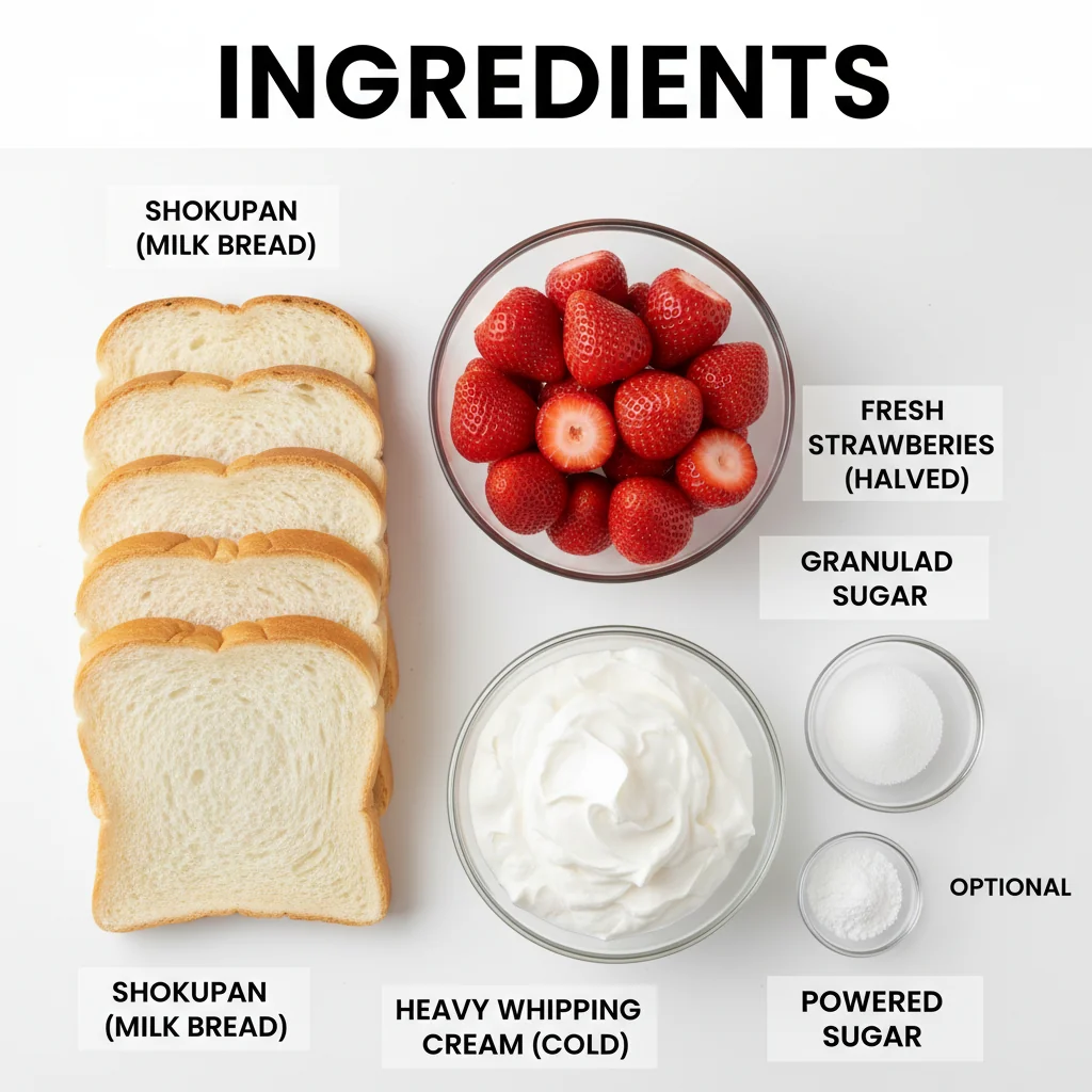 Japanese strawberry sandwich recipe ingredients