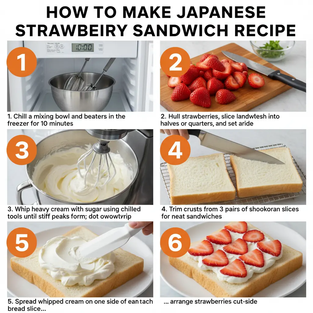 How to make Japanese strawberry sandwich recipe
