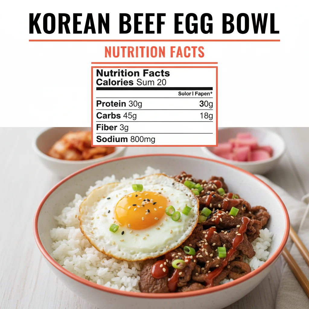 Korean beef egg bowl recipe nutritional information