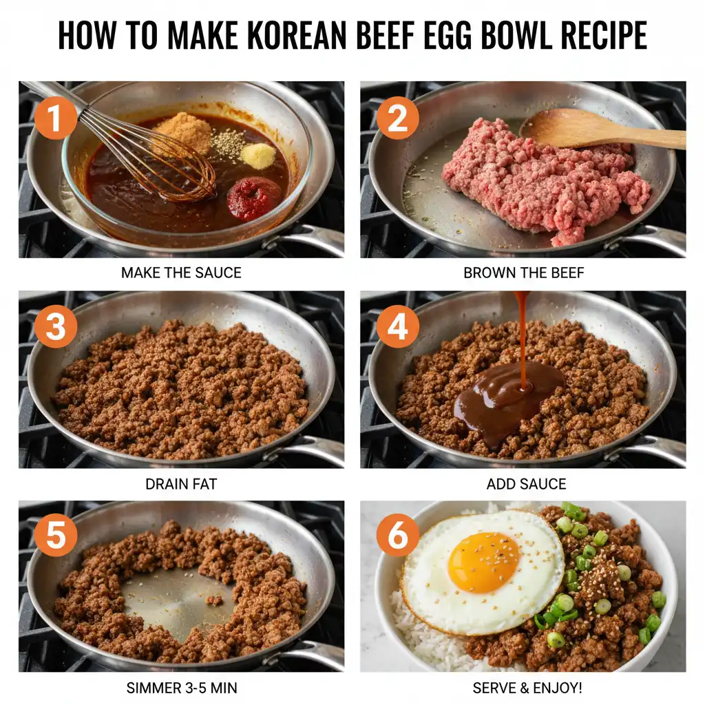 How to make Korean beef egg bowl recipe