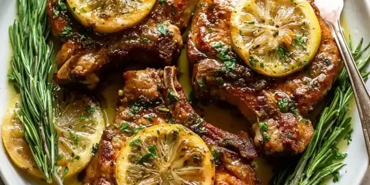 lemon butter pork chops recipe featured