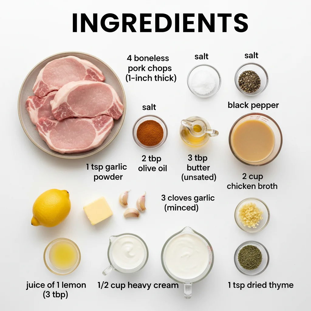 lemon butter pork chops recipe ingredients