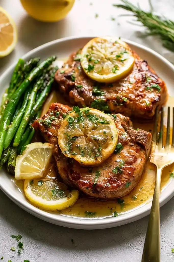 lemon butter pork chops recipe recipeCard1
