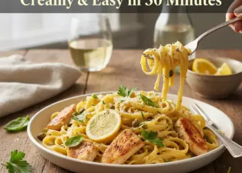 lemon chicken pasta recipe featured