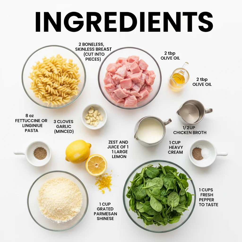 lemon chicken pasta recipe ingredients