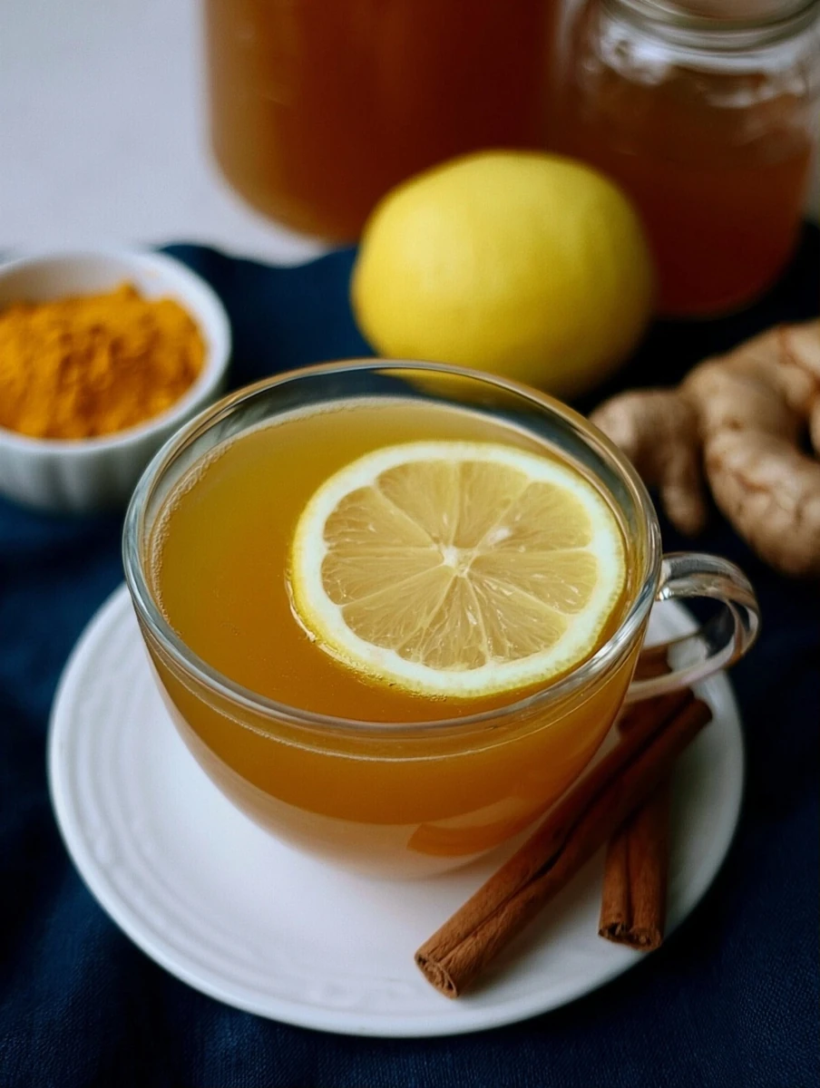 lemon ginger turmeric drink recipe featured