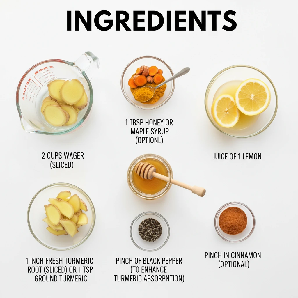 lemon ginger turmeric drink recipe ingredients