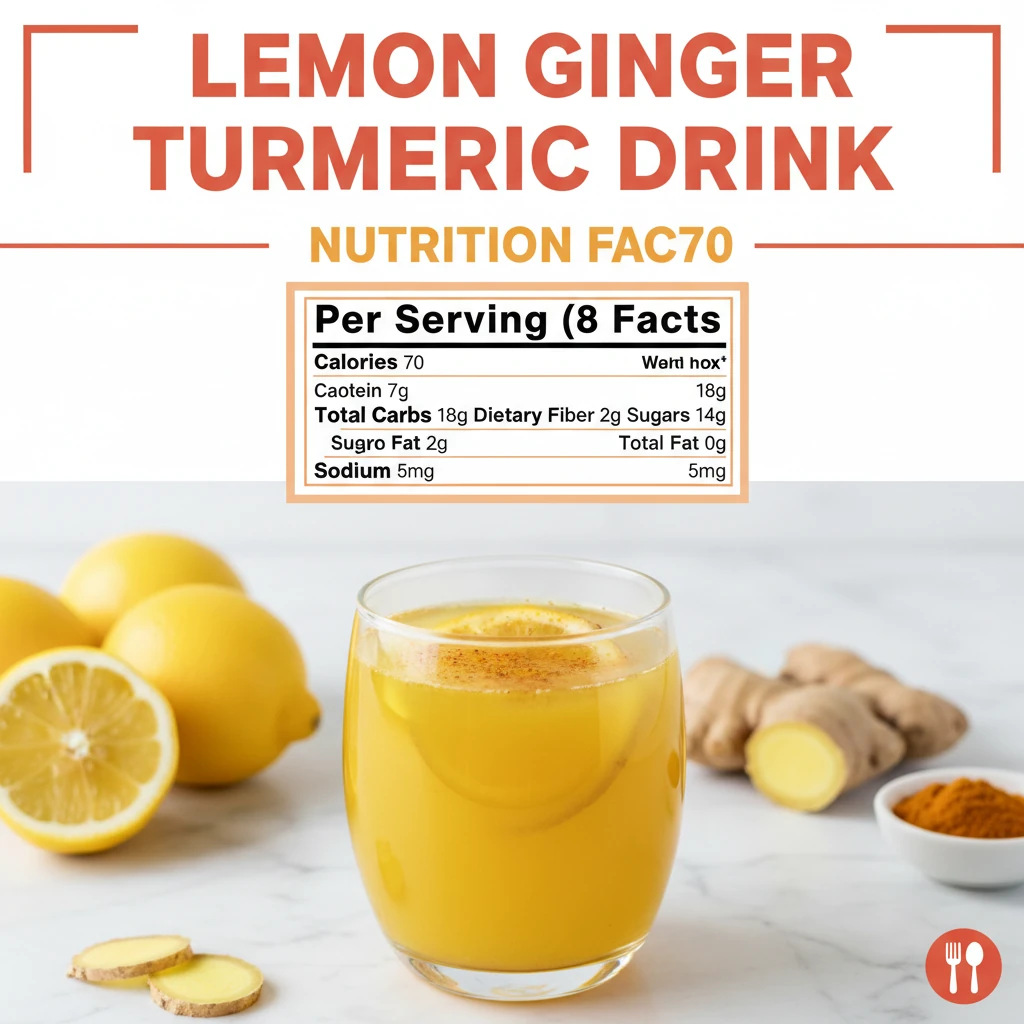 lemon ginger turmeric drink recipe nutritional information