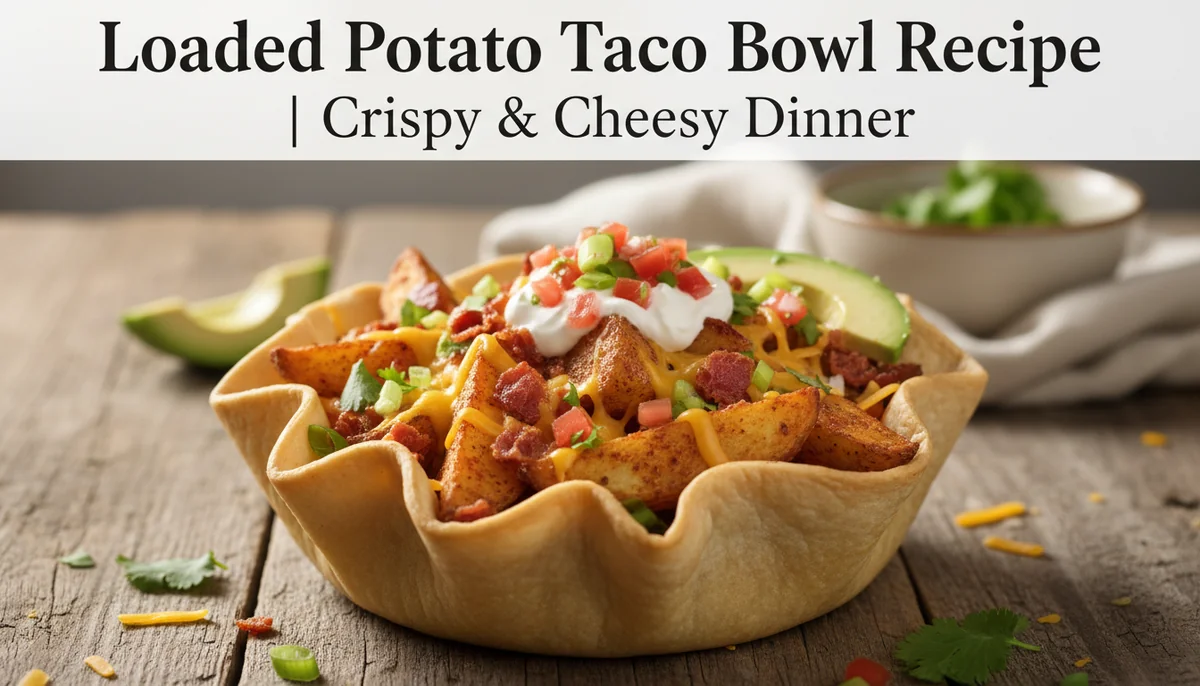 loaded potato taco bowl recipe featured