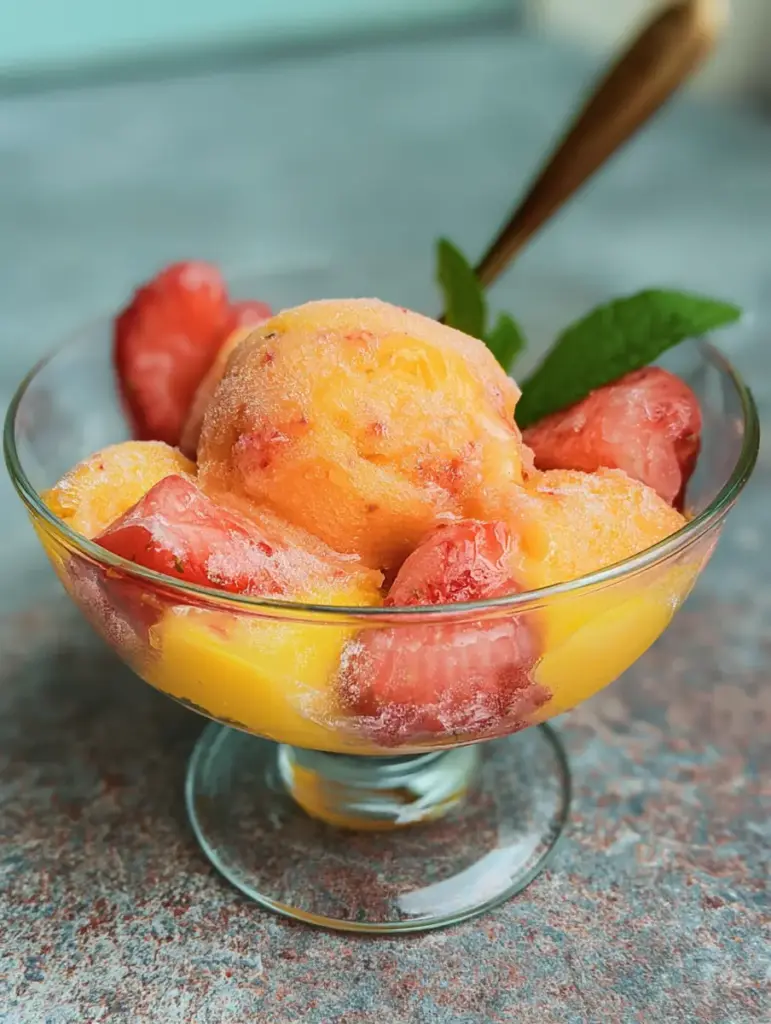 mango strawberry sorbet recipe recipeCard1
