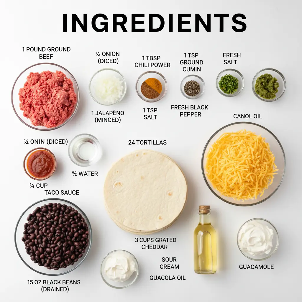 mini beef burritos recipe ingredients