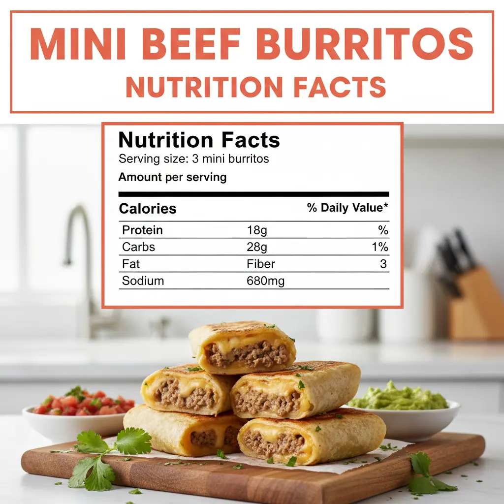 mini beef burritos recipe nutritional information