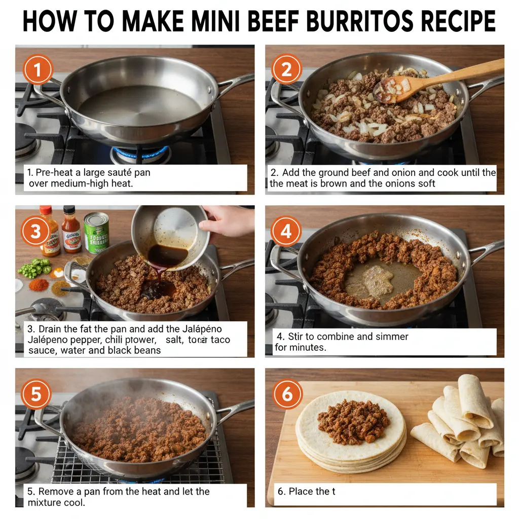 How to make mini beef burritos recipe