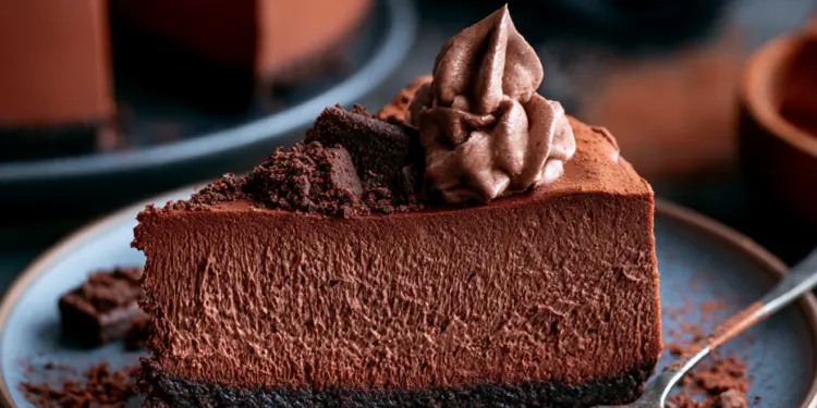 no bake chocolate cheesecake recipe featured