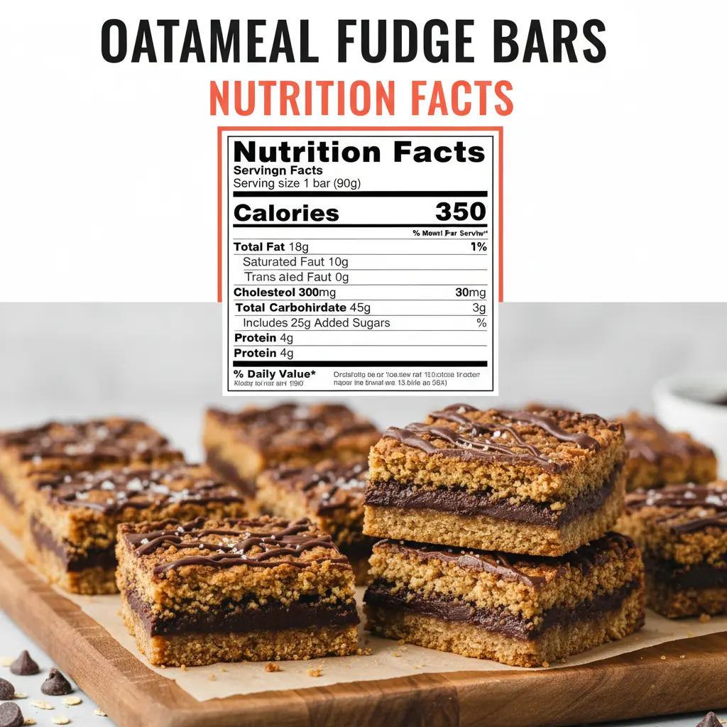 oatmeal fudge bars recipe nutritional information