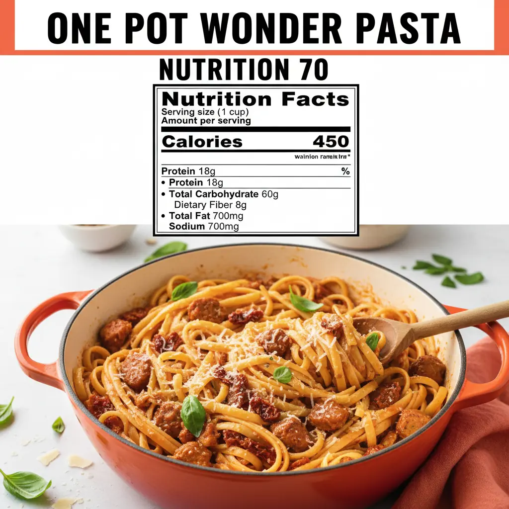 one pot pasta recipe nutritional information