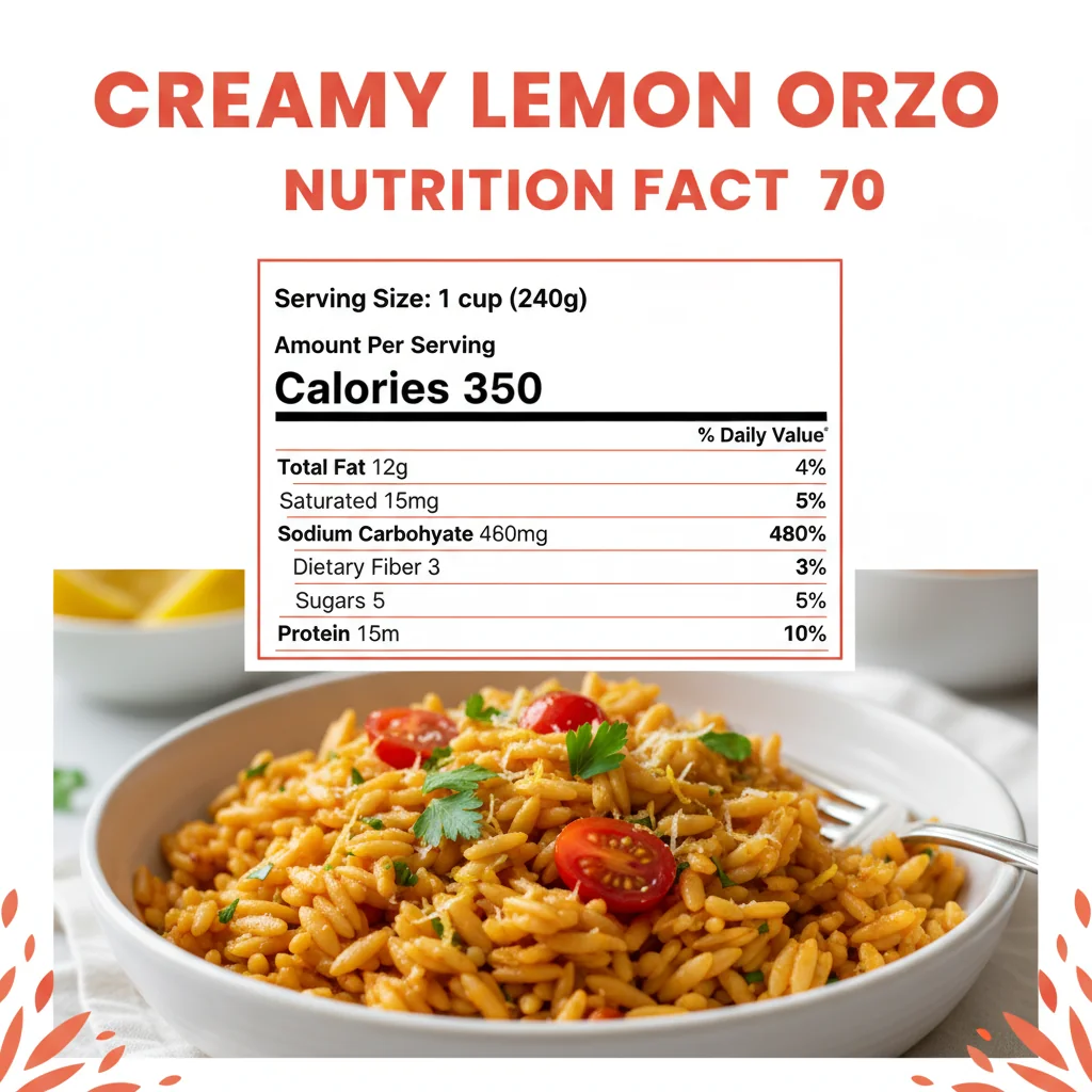 orzo recipe nutritional information