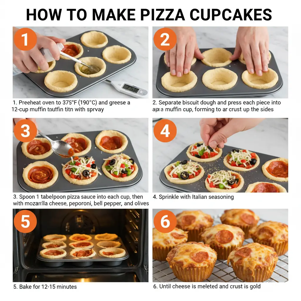 How to make pizza cupcakes