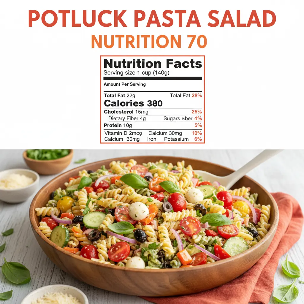 potluck pasta salad recipe nutritional information