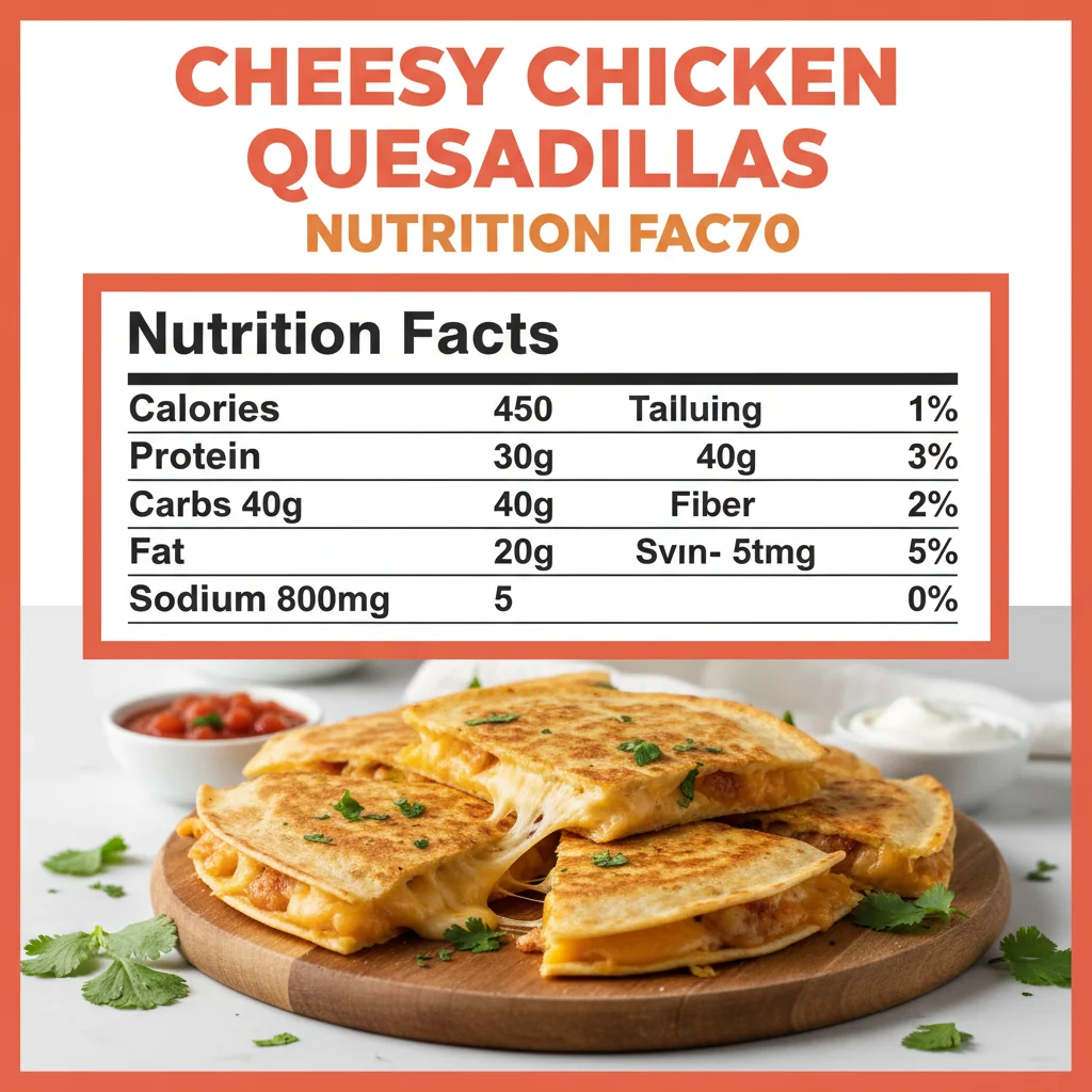 quesadilla recipe nutritional information