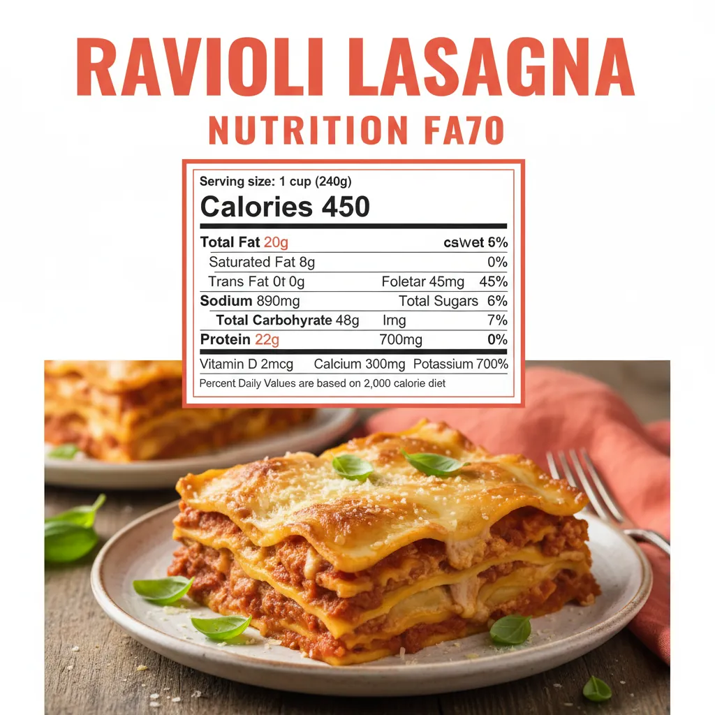 ravioli lasagna recipe nutritional information