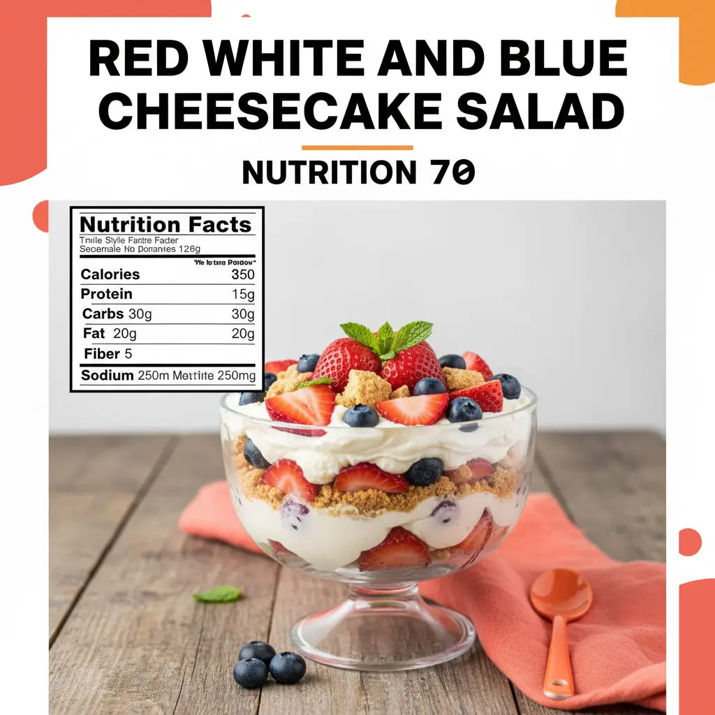 red white and blue cheesecake salad recipe nutritional information