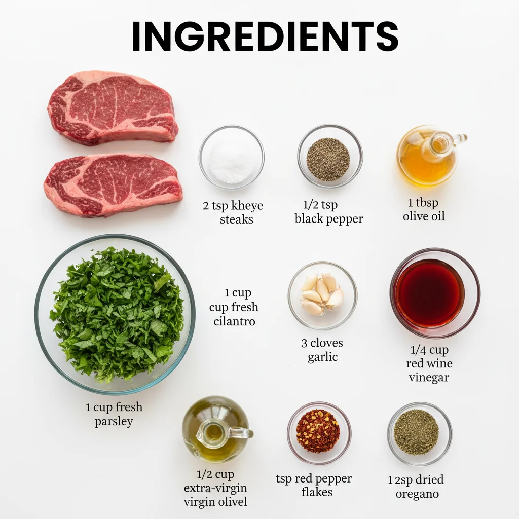 ribeye steak chimichurri recipe ingredients