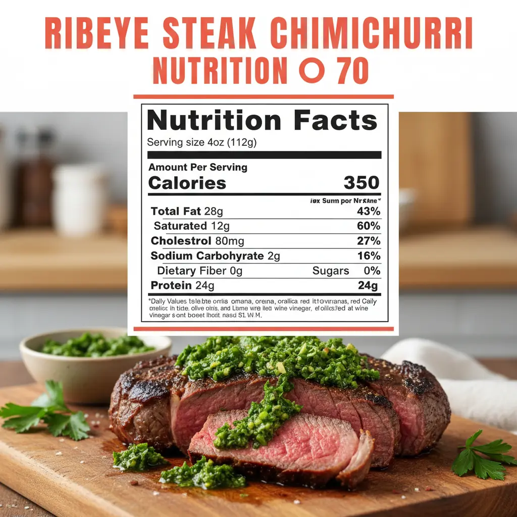 ribeye steak chimichurri recipe nutritional information