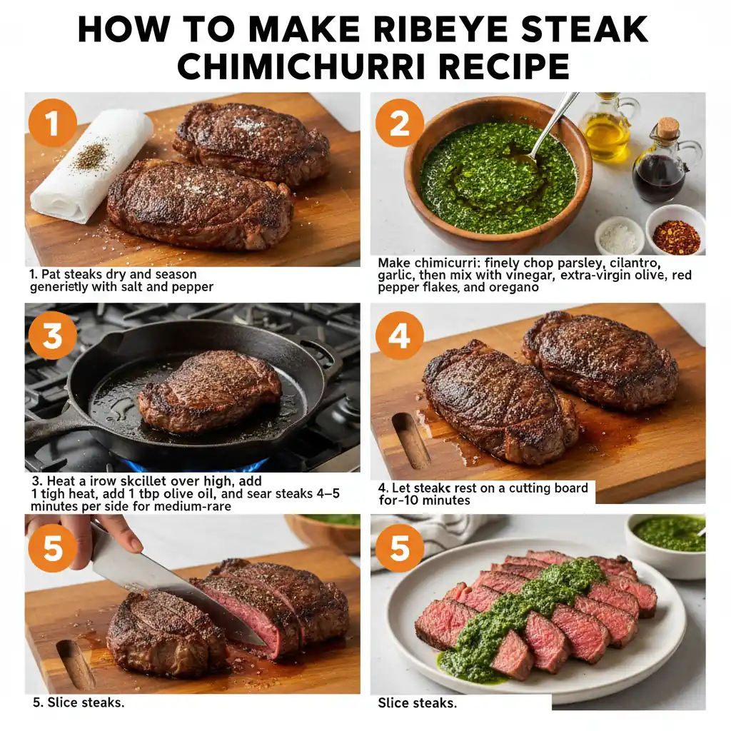 How to make ribeye steak chimichurri recipe