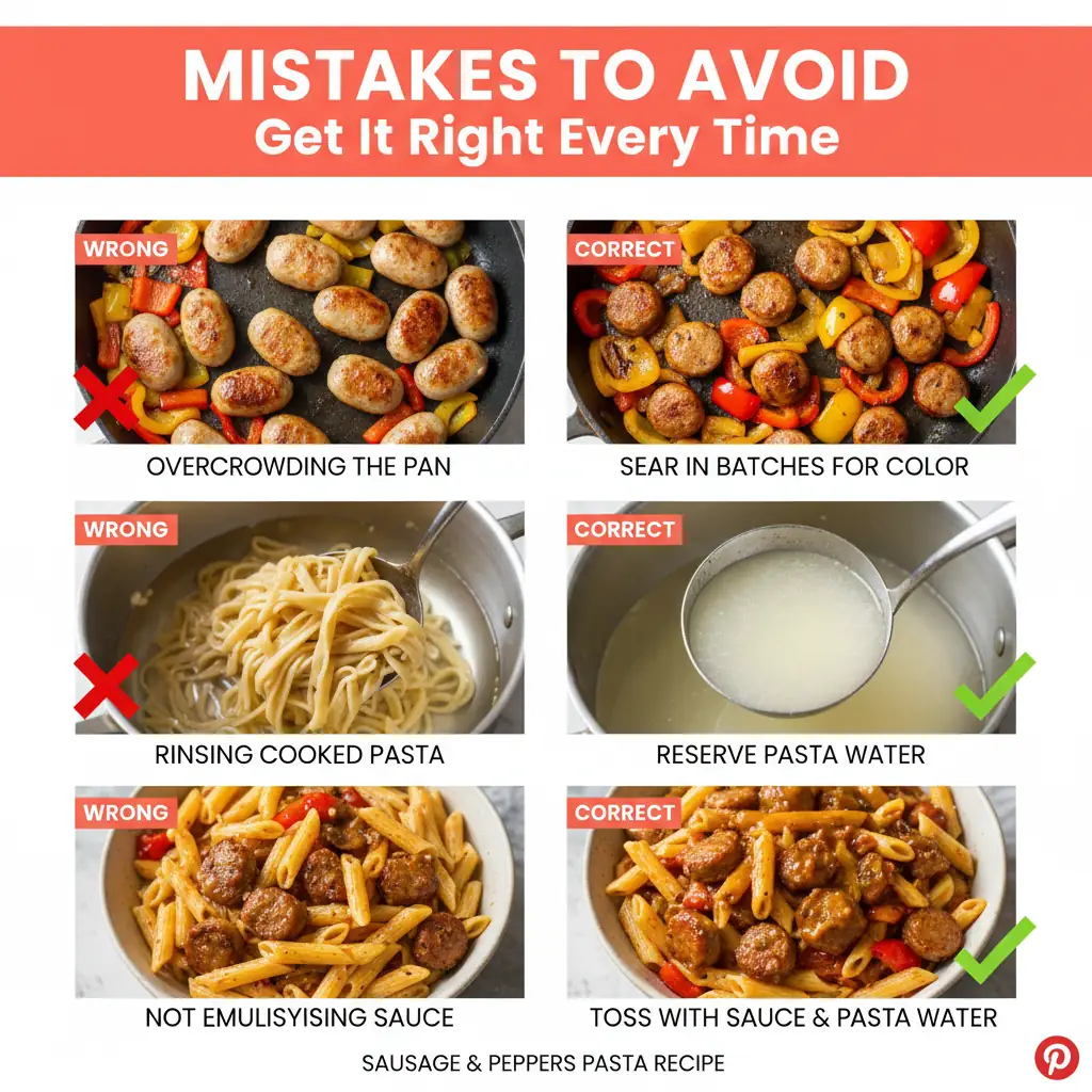 sausage and peppers pasta recipe common mistakes