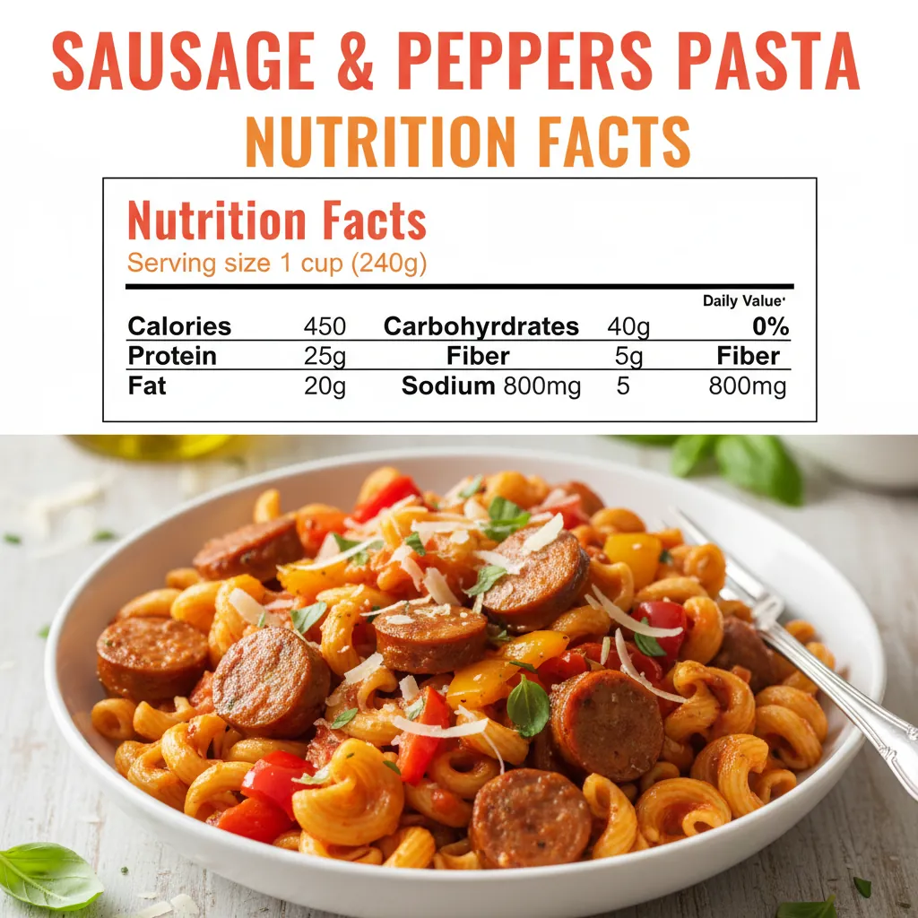 sausage and peppers pasta recipe nutritional information