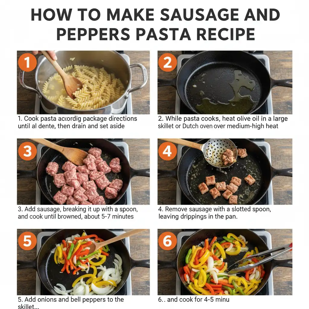 How to make sausage and peppers pasta recipe