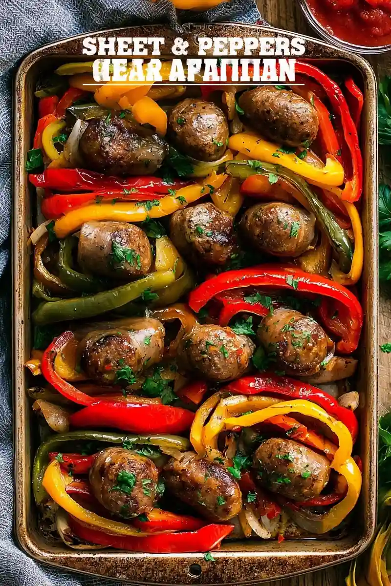 sheet pan sausage and peppers recipe featured