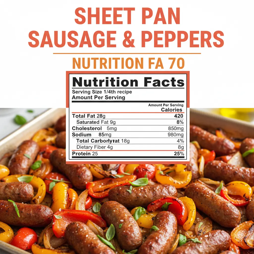 sheet pan sausage and peppers recipe nutritional information