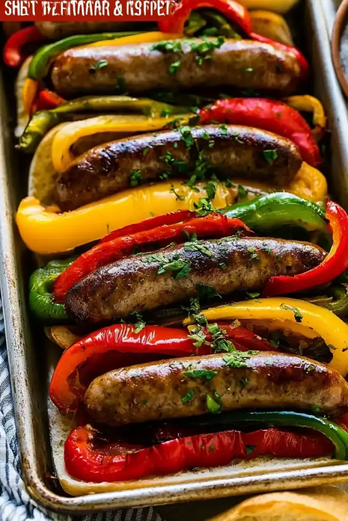 sheet pan sausage and peppers recipe recipeCard1