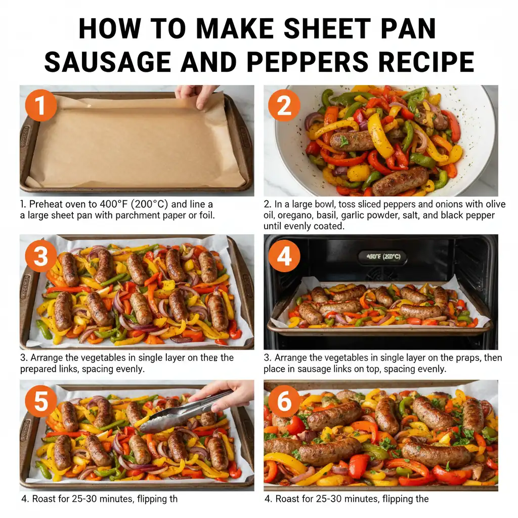 How to make sheet pan sausage and peppers recipe
