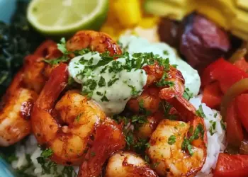 shrimp rice bowl recipe featured