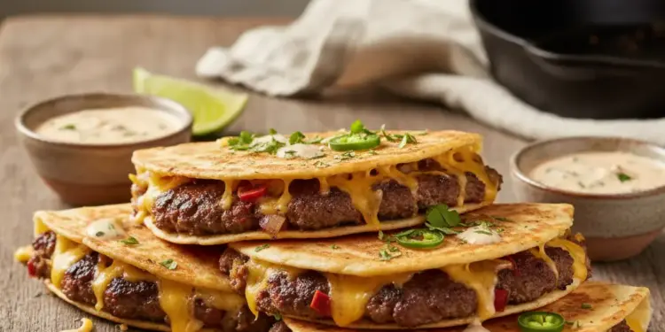 smash burger quesadillas featured