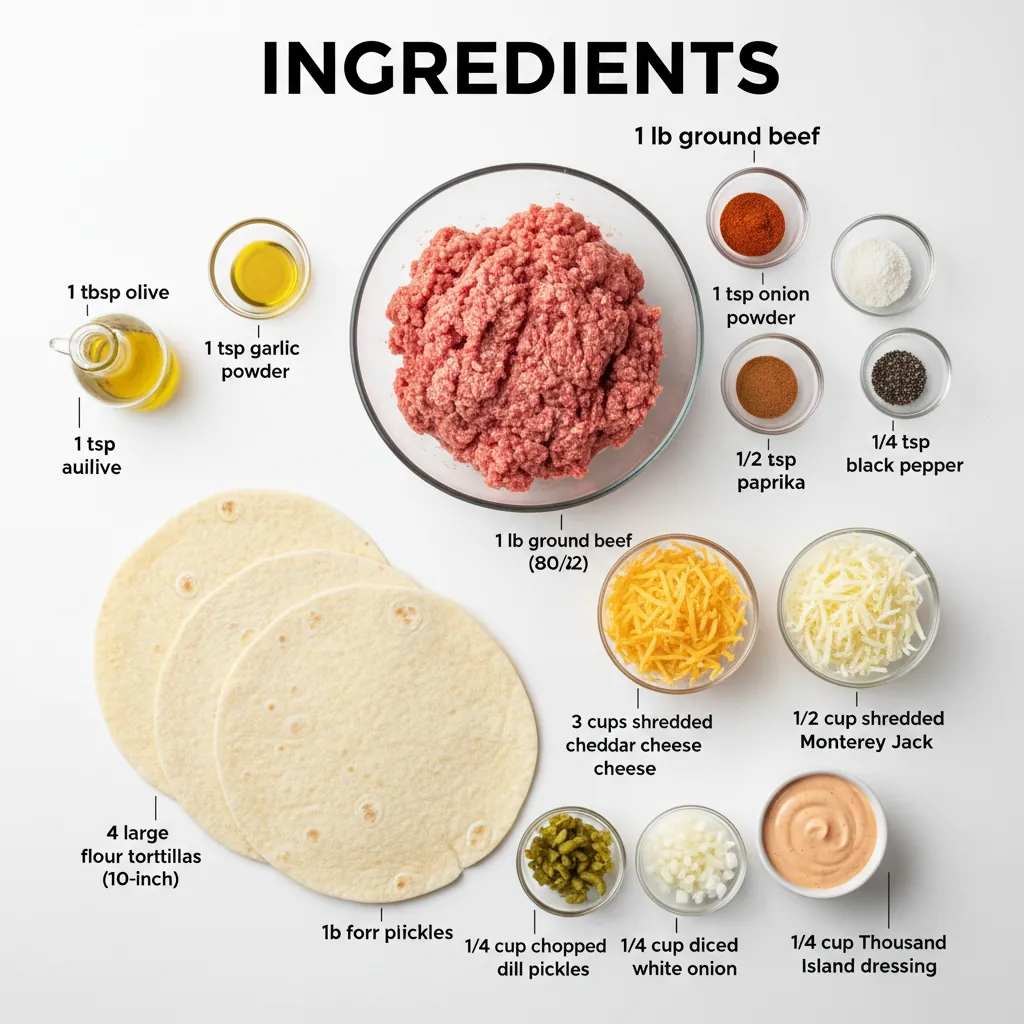 smash burger quesadillas ingredients