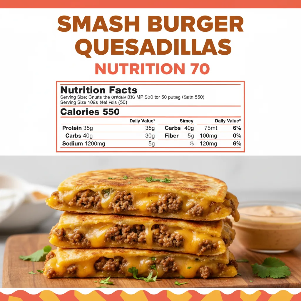 smash burger quesadillas nutritional information