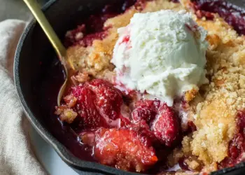sourdough strawberry cobbler recipe featured
