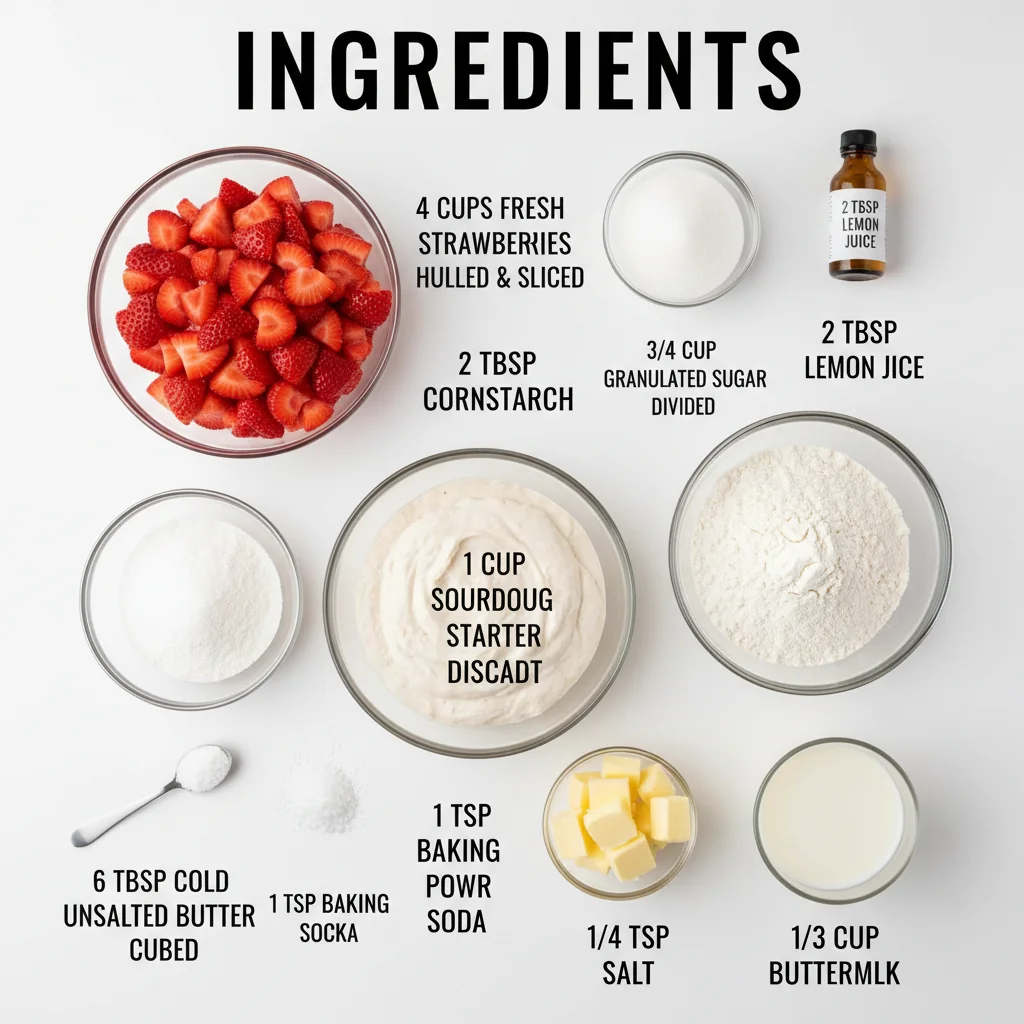 sourdough strawberry cobbler recipe ingredients