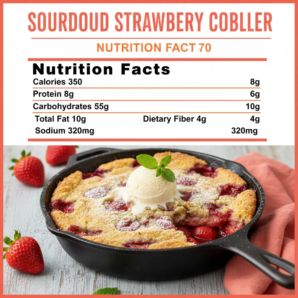 sourdough strawberry cobbler recipe nutritional information