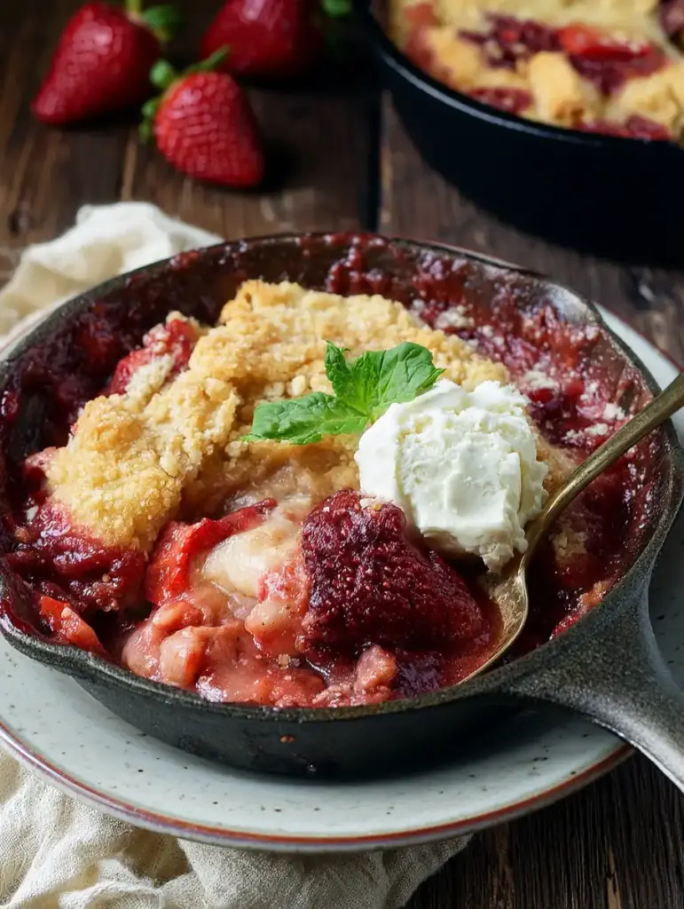 sourdough strawberry cobbler recipe recipeCard1